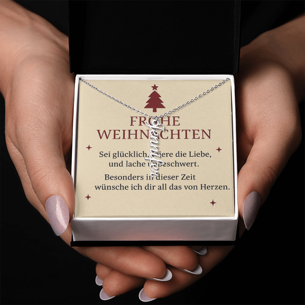 Namenskette vertikal inkl. Karte "Weihnachten" - Variante 4