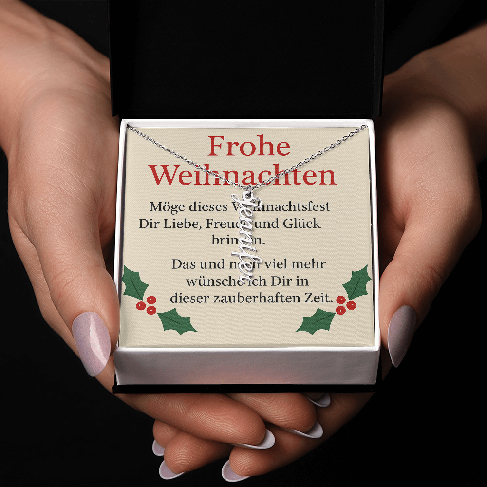 Namenskette vertikal inkl. Karte "Weihnachten" - Variante 5
