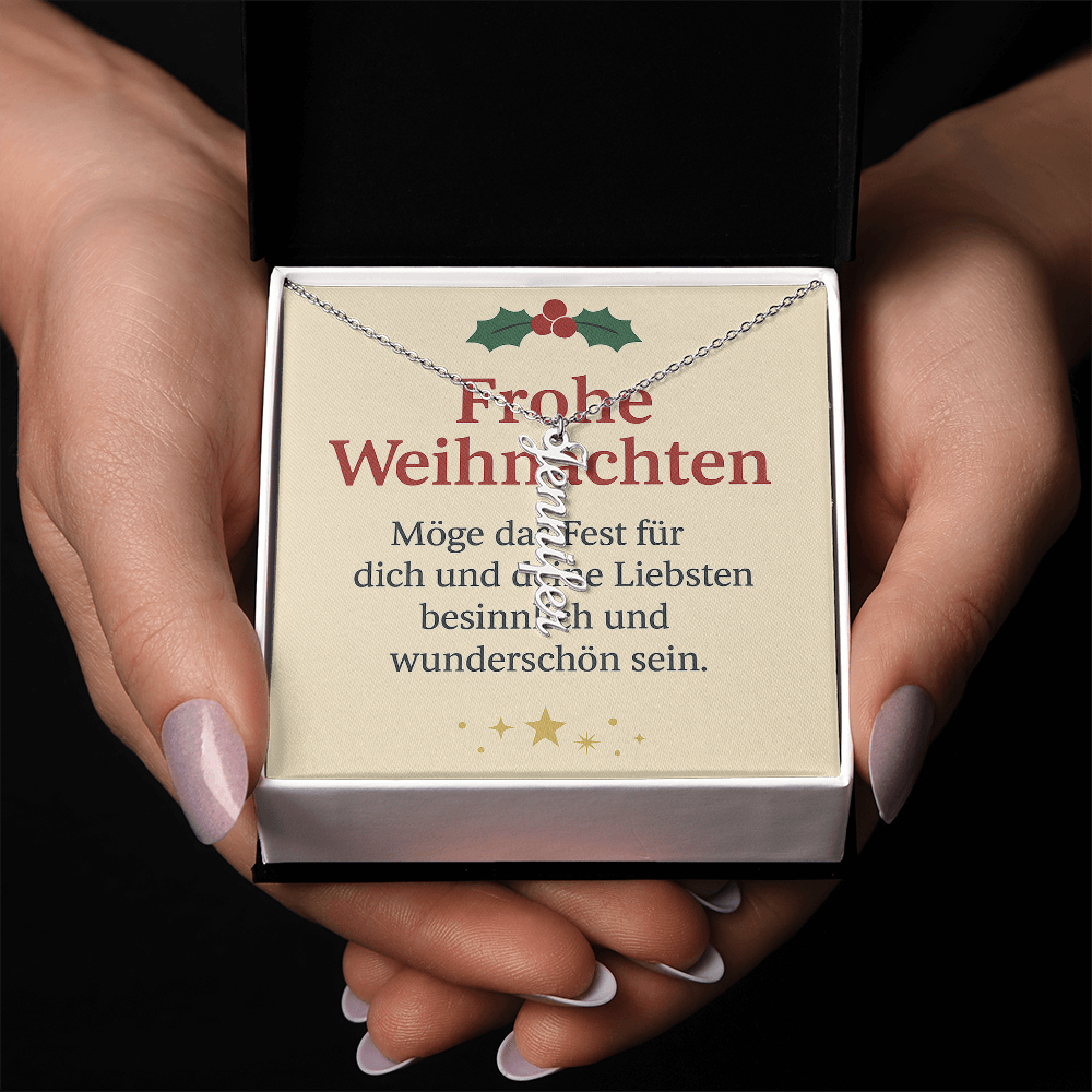 Namenskette vertikal inkl. Karte "Weihnachten" - Variante 2