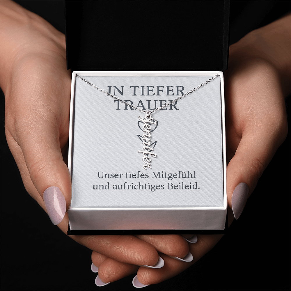 Namenskette vertikal inkl. Karte "Trauer" - Variante 1