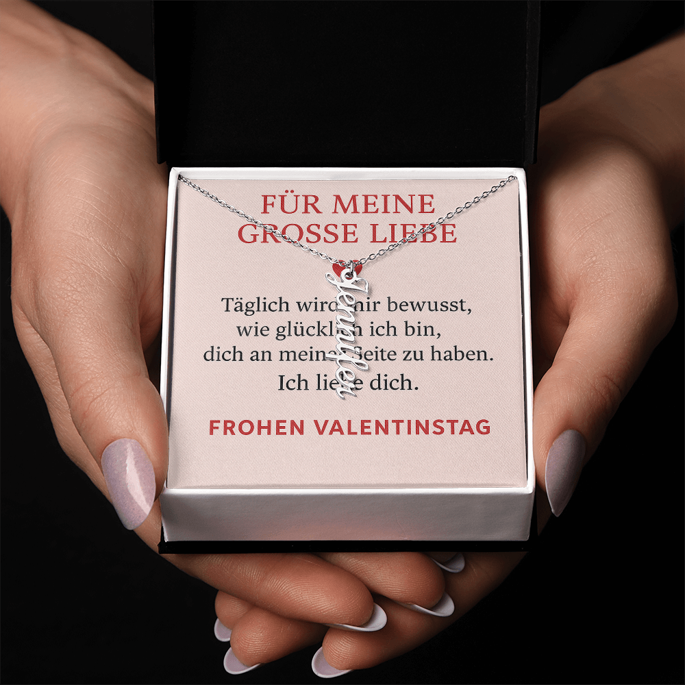 Namenskette vertikal inkl. Karte "Valentinstag" - Variante 4