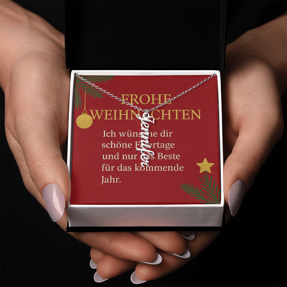 Namenskette vertikal inkl. Karte "Weihnachten" - Variante 7