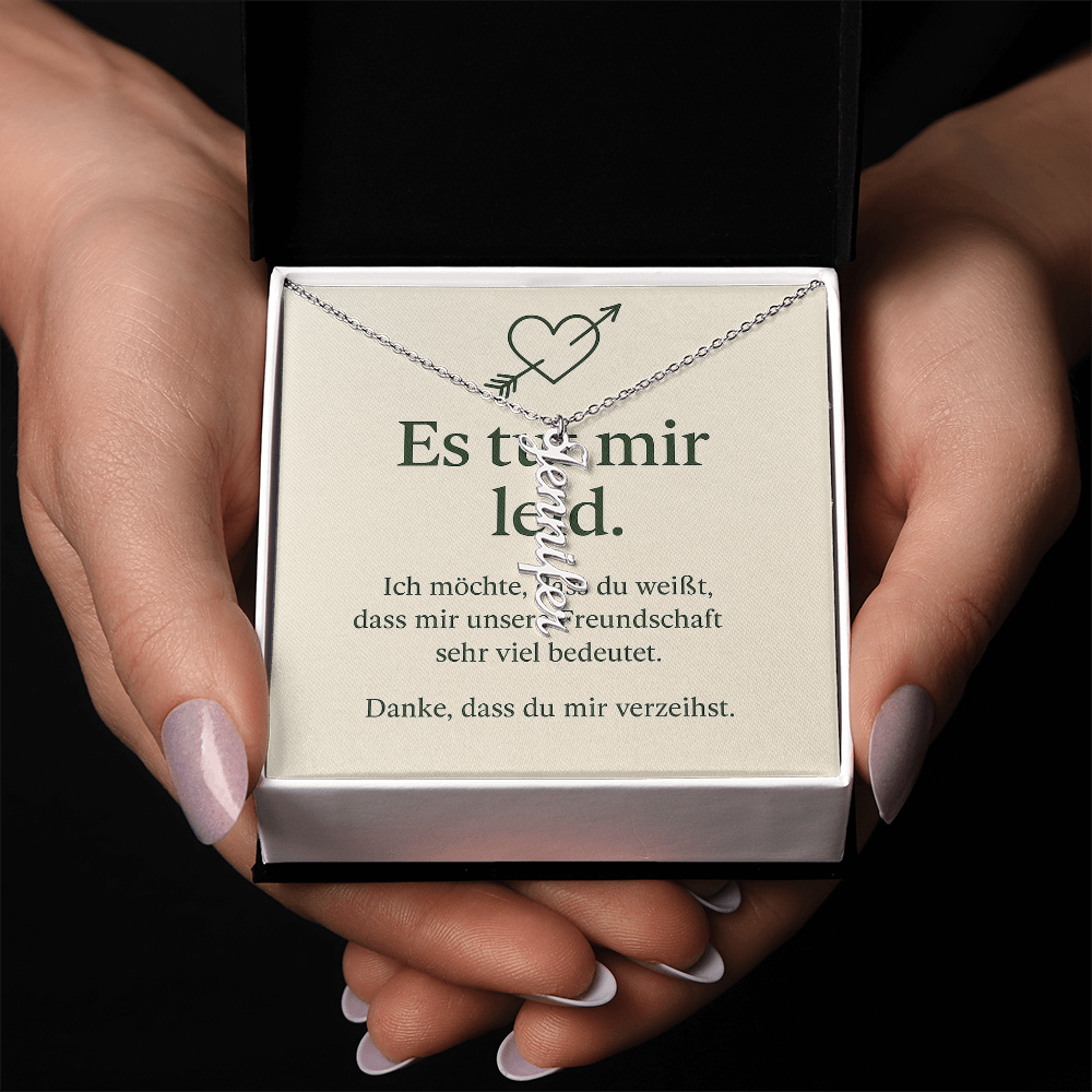 Namenskette vertikal inkl. Karte "Entschuldigung" - Variante 1