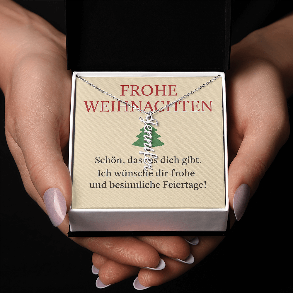 Namenskette vertikal inkl. Karte "Weihnachten" - Variante 6