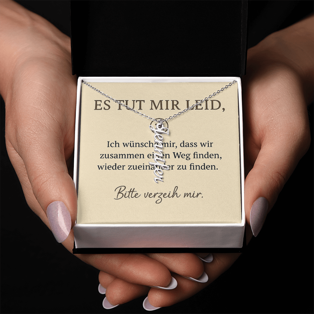 Namenskette vertikal inkl. Karte "Entschuldigung" - Variante 2