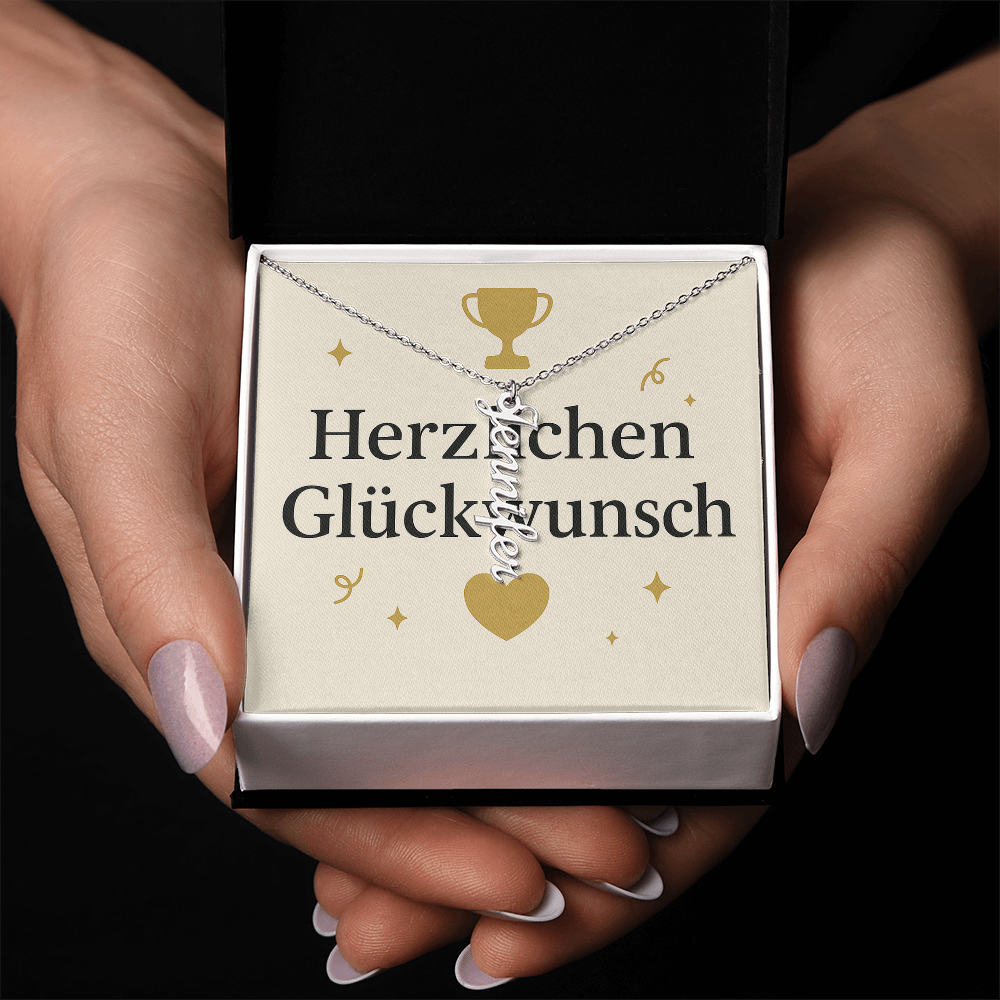 Namenskette vertikal inkl. Karte "Glückwunsche" - Variante 1