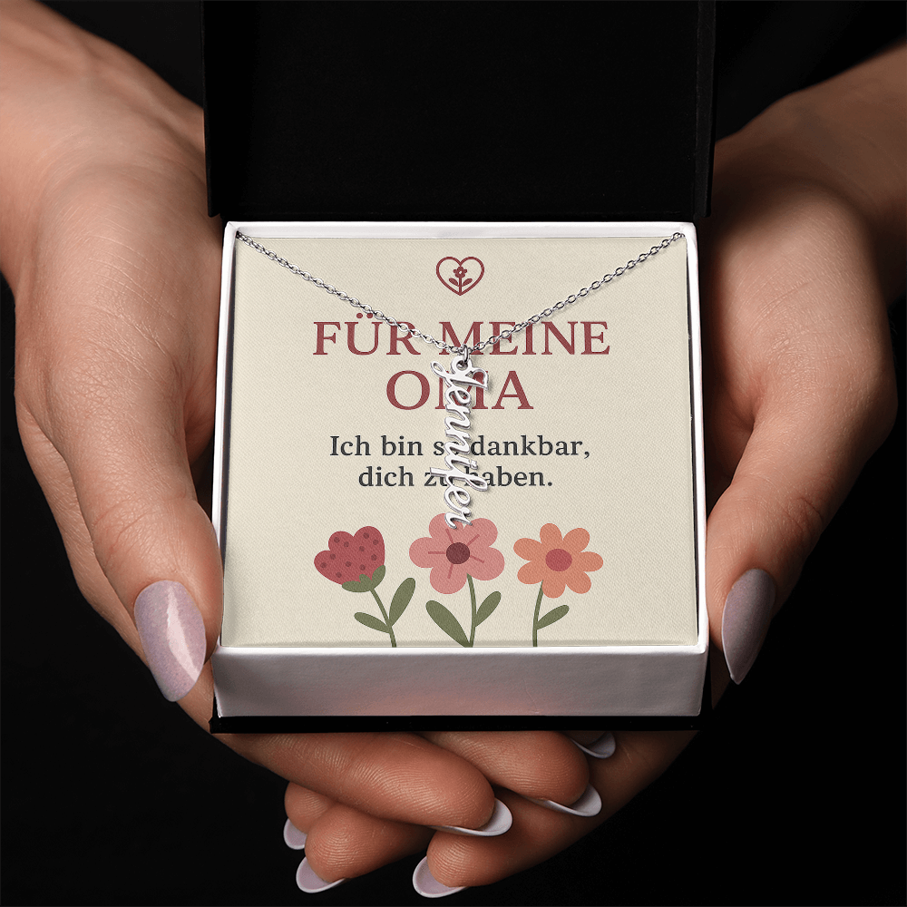 Namenskette vertikal inkl. Karte "Oma" - Variante 1