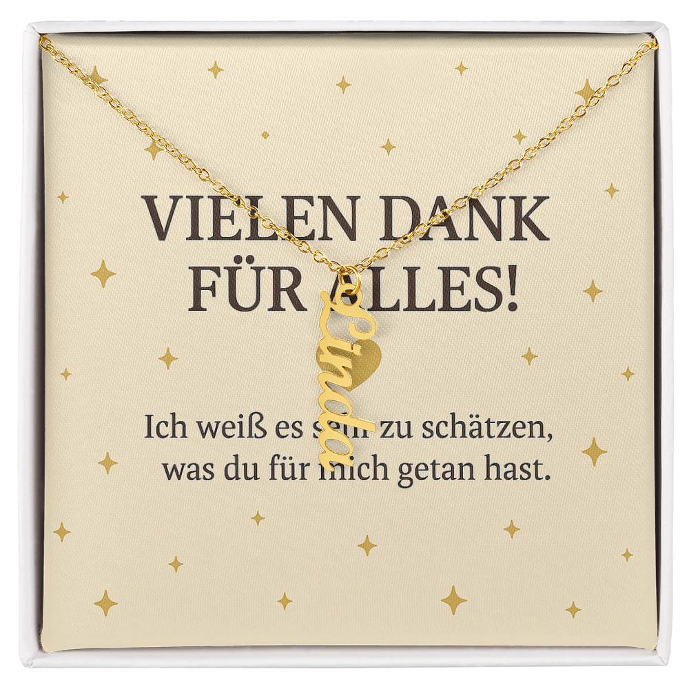 Namenskette vertikal inkl. Karte "Dankeskarte" - Variante 1