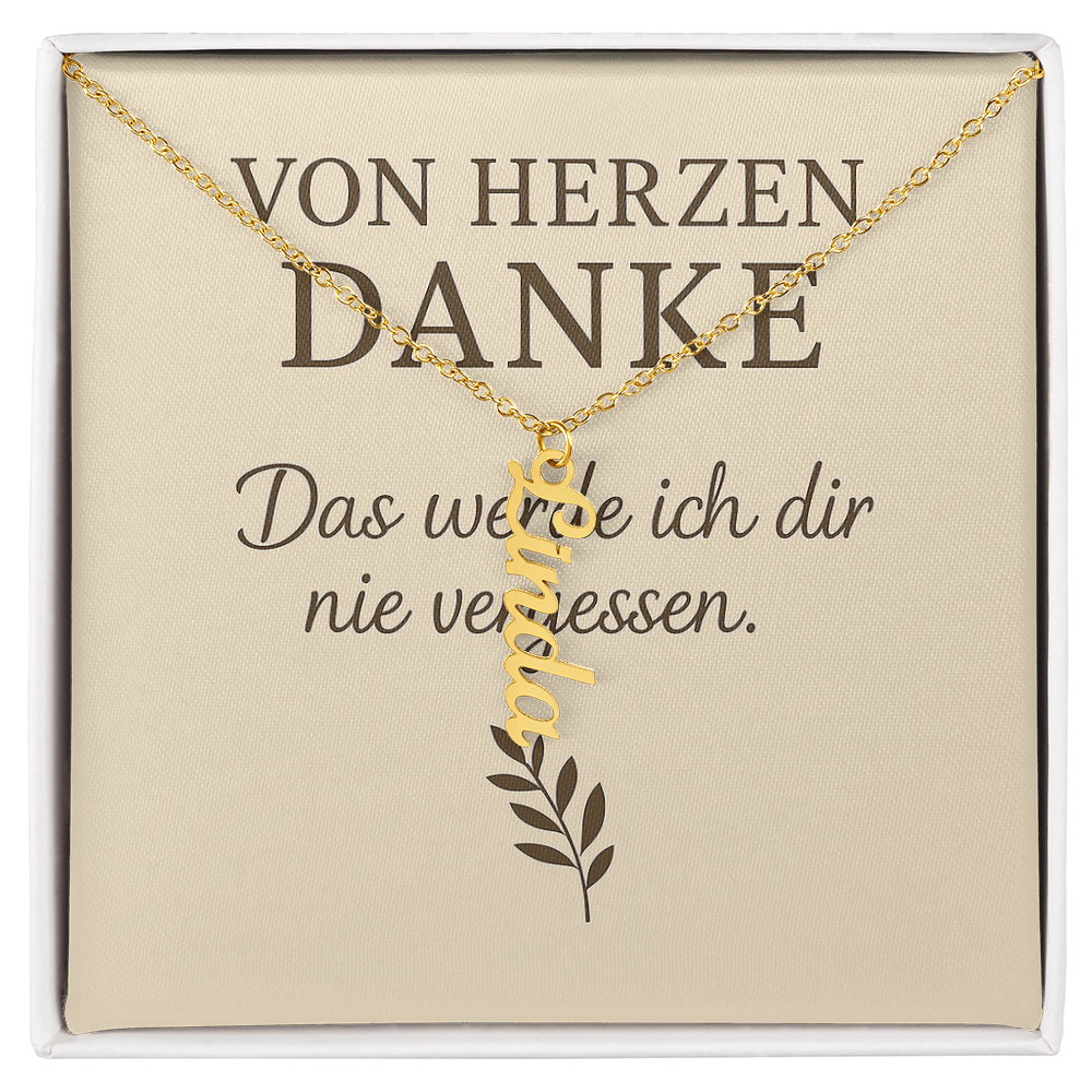 Namenskette vertikal inkl. Karte "Dankeskarte" - Variante 2