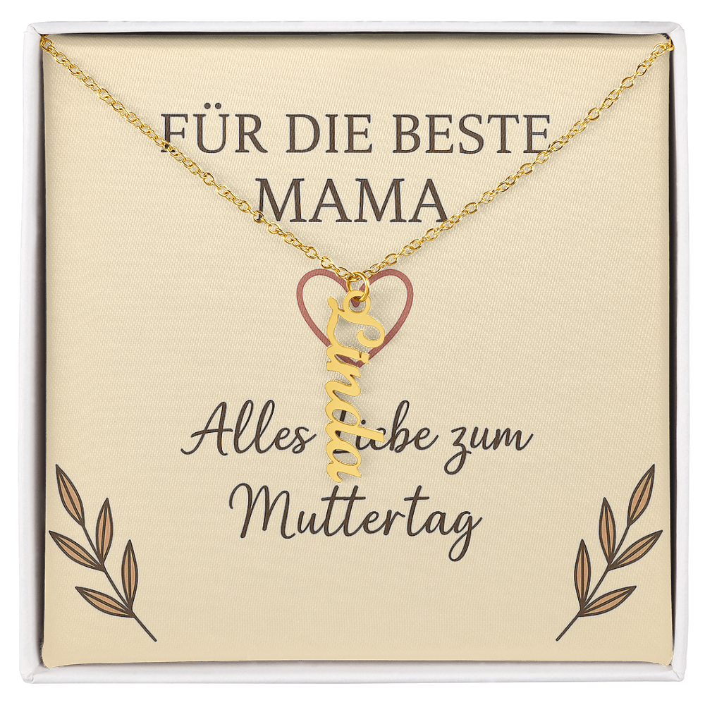 Namenskette vertikal inkl. Karte "Muttertag" - Variante 1