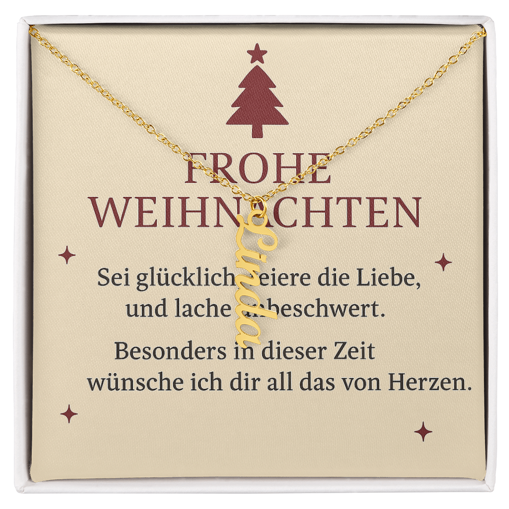 Namenskette vertikal inkl. Karte "Weihnachten" - Variante 4