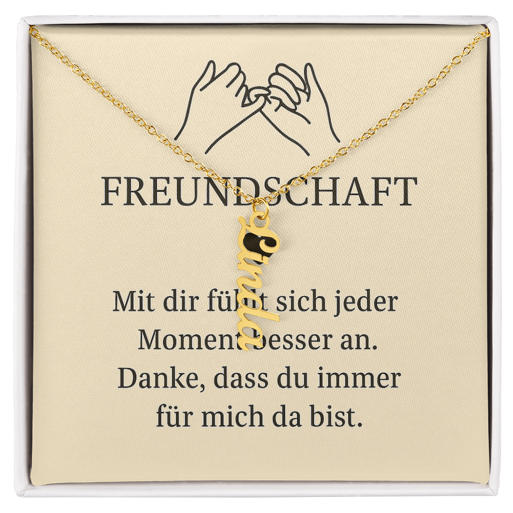 Namenskette vertikal inkl. Karte "Freundschaft" - Variante 1