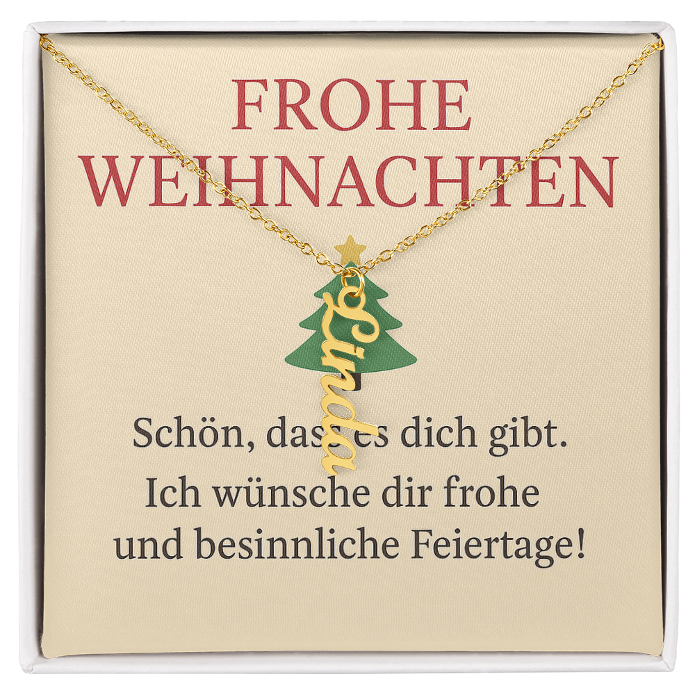 Namenskette vertikal inkl. Karte "Weihnachten" - Variante 6