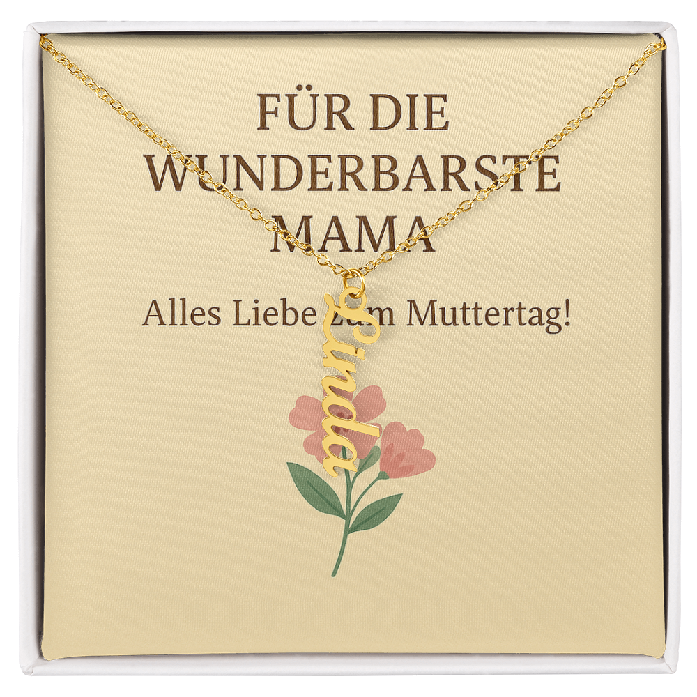 Namenskette vertikal inkl. Karte "Muttertag" - Variante 2