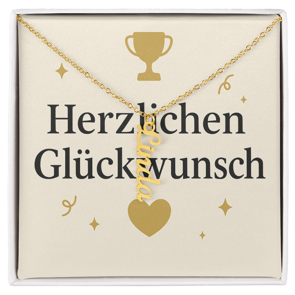Namenskette vertikal inkl. Karte "Glückwunsche" - Variante 1