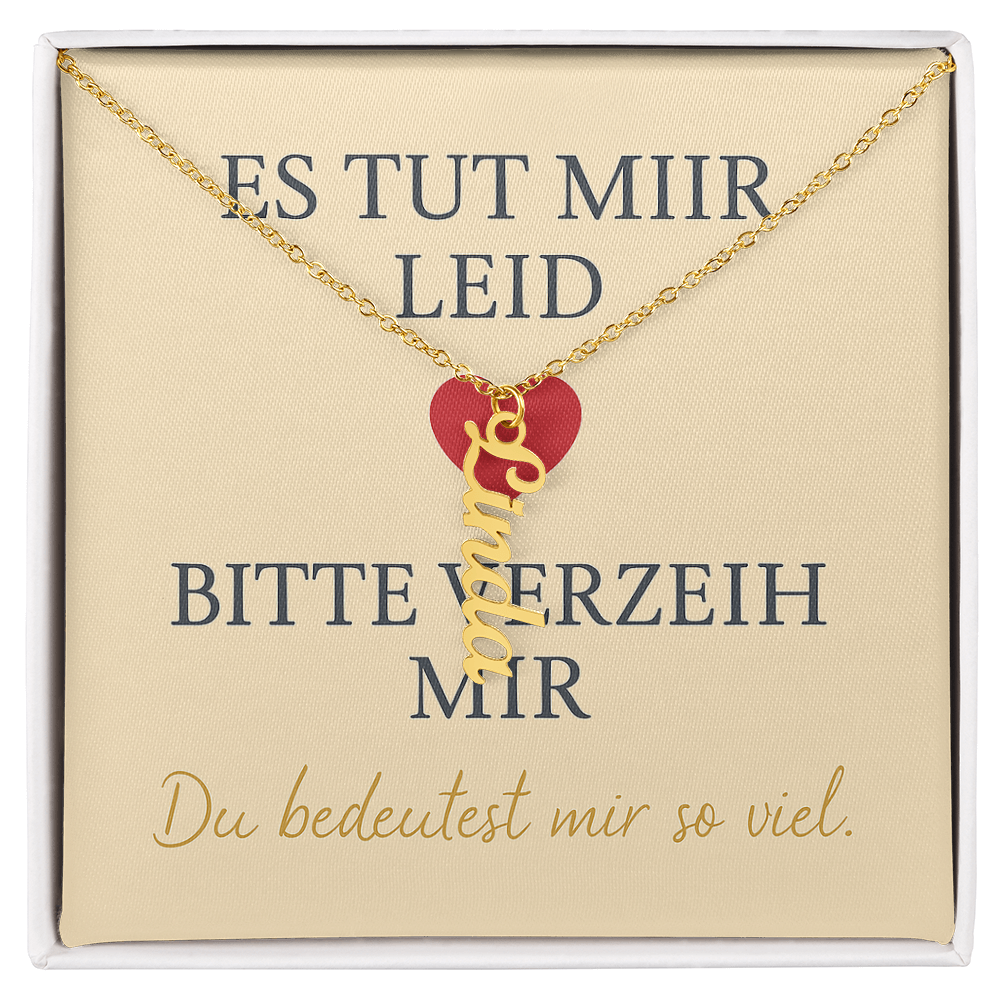 Namenskette vertikal inkl. Karte "Entschuldigung" - Variante 3