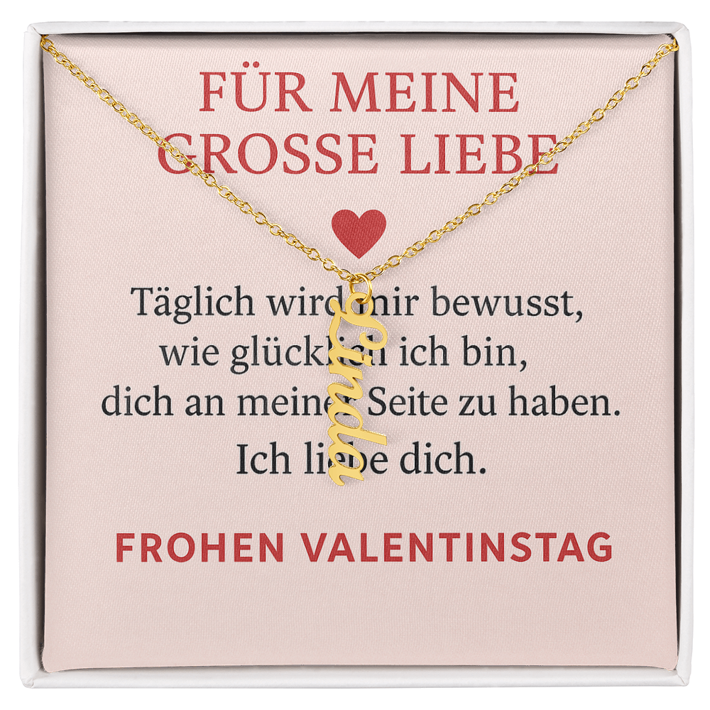 Namenskette vertikal inkl. Karte "Valentinstag" - Variante 4