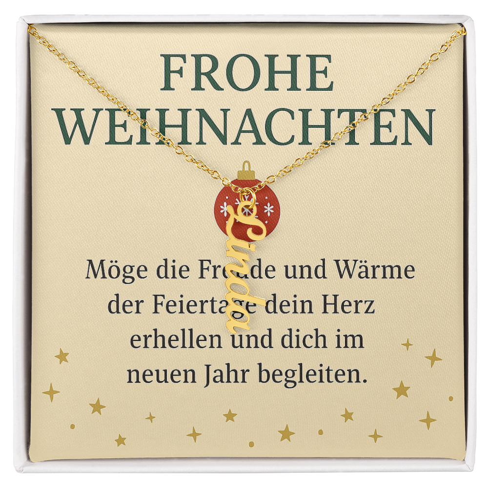 Namenskette vertikal inkl. Karte "Weihnachten" - Variante 1