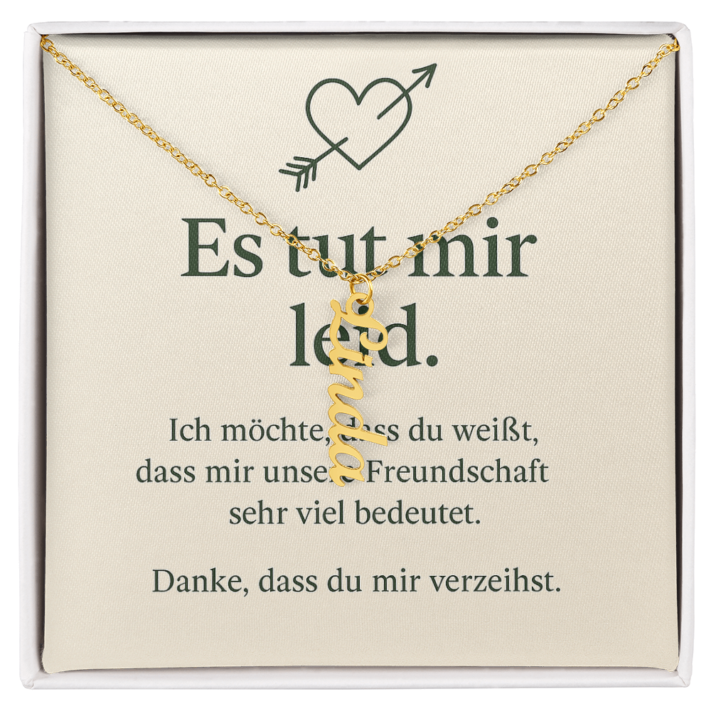 Namenskette vertikal inkl. Karte "Entschuldigung" - Variante 1