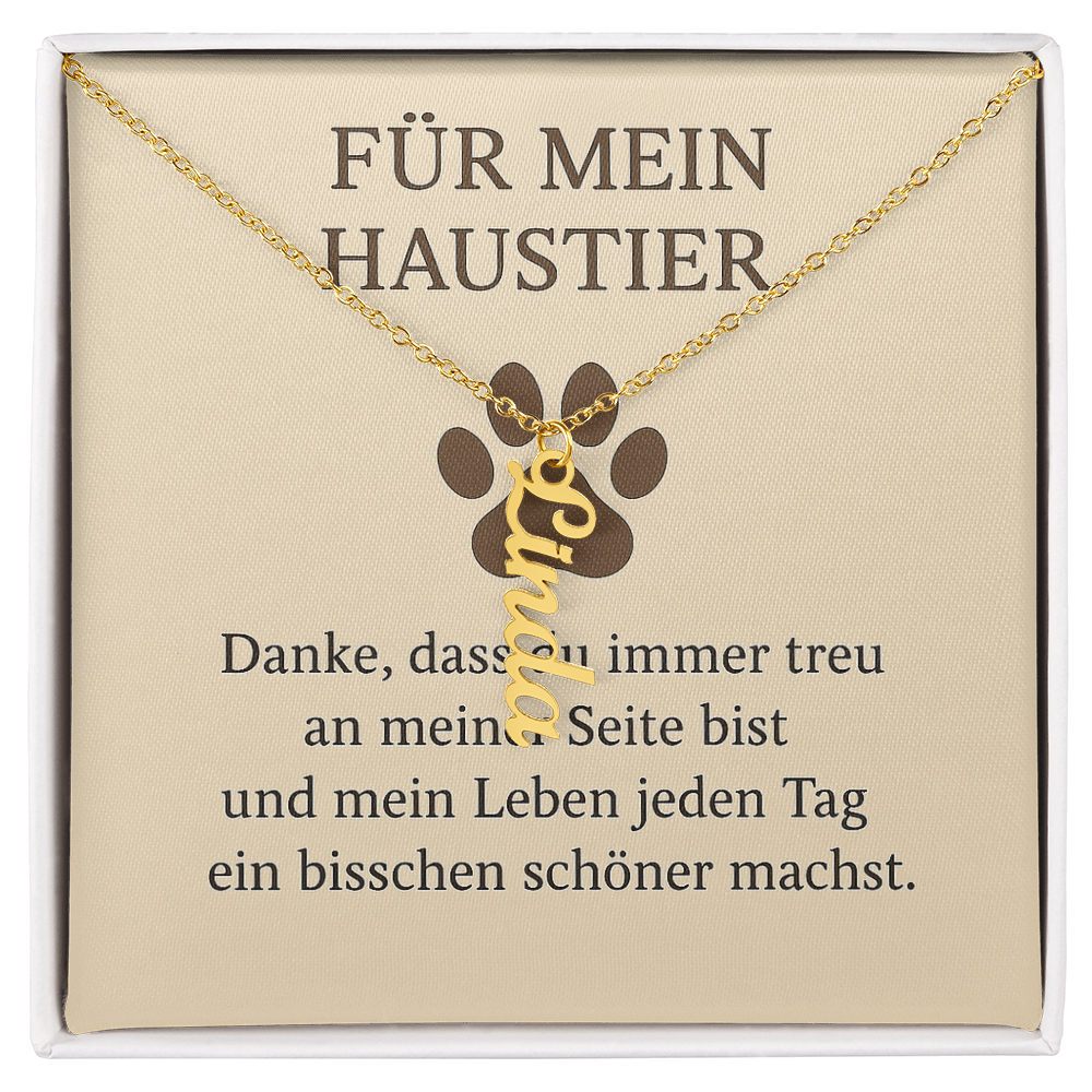 Namenskette vertikal inkl. Karte "Haustier" - Variante 2