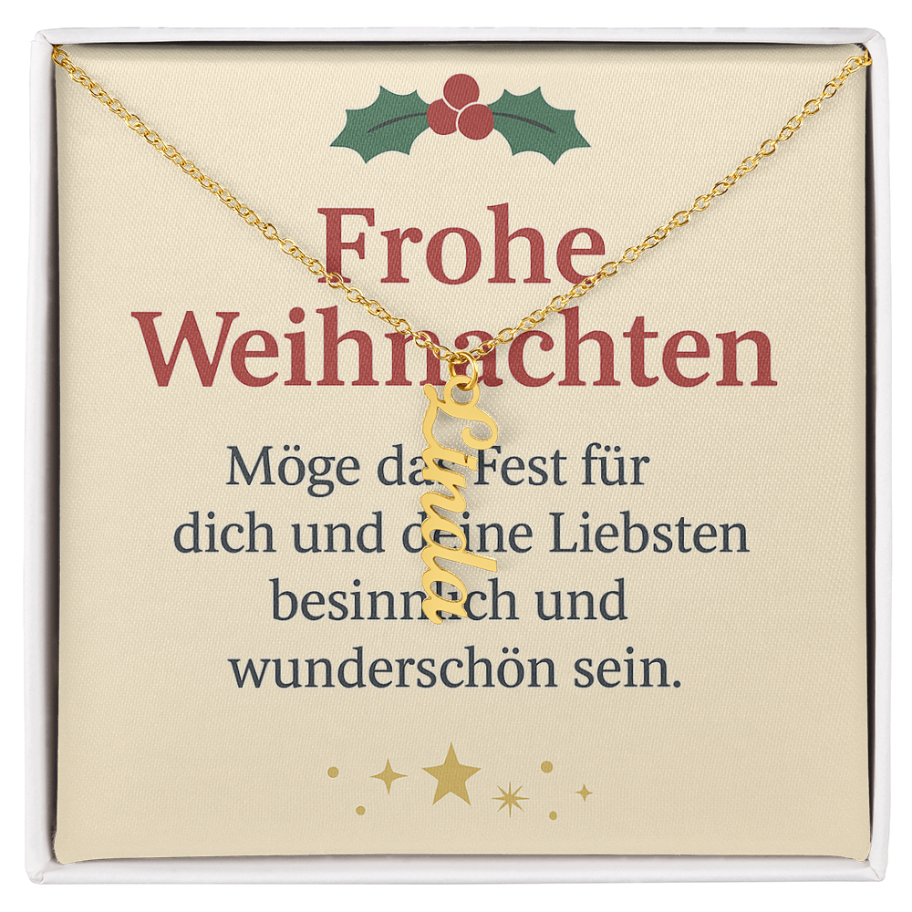 Namenskette vertikal inkl. Karte "Weihnachten" - Variante 2