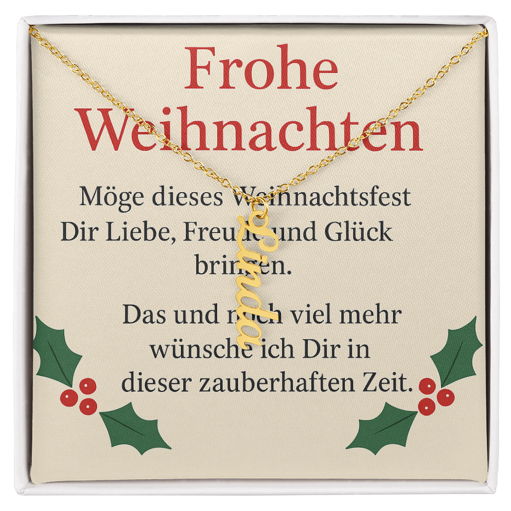 Namenskette vertikal inkl. Karte "Weihnachten" - Variante 5
