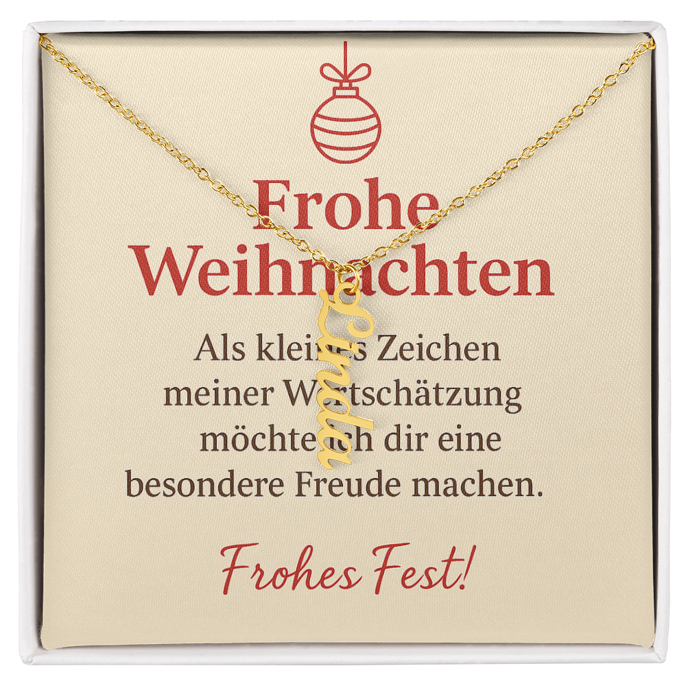 Namenskette vertikal inkl. Karte "Weihnachten" - Variante 3