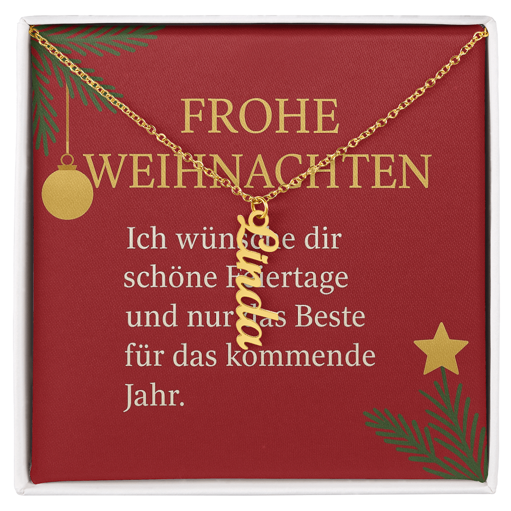 Namenskette vertikal inkl. Karte "Weihnachten" - Variante 7