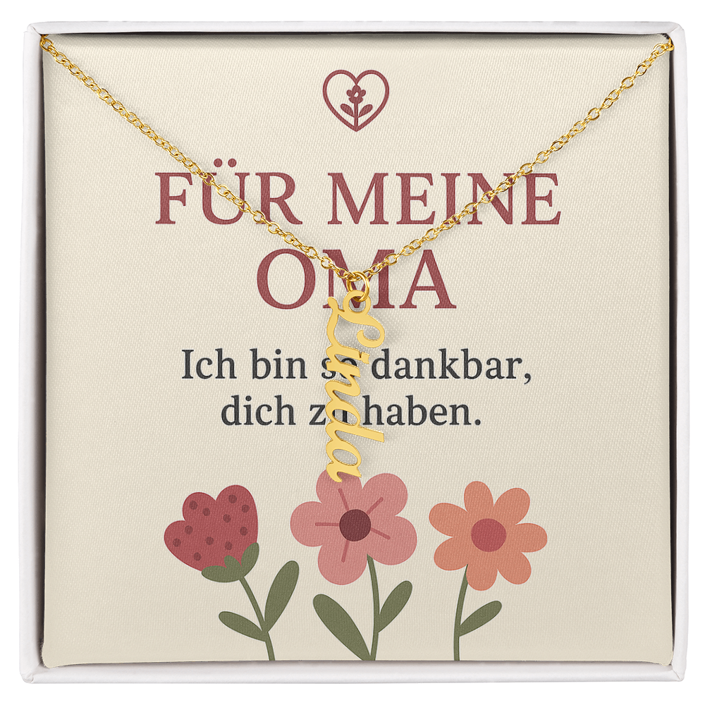 Namenskette vertikal inkl. Karte "Oma" - Variante 1