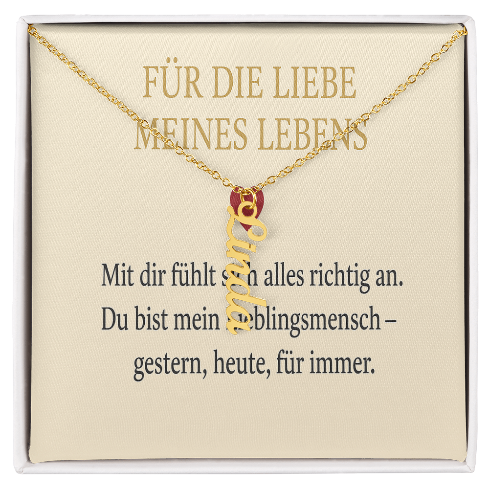 Namenskette vertikal inkl. Karte "Liebe" - Variante 1