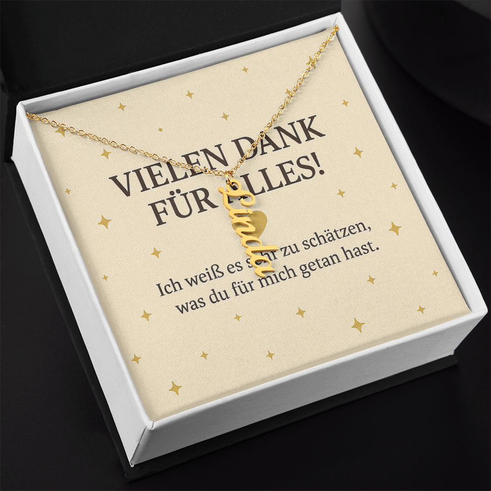 Namenskette vertikal inkl. Karte "Dankeskarte" - Variante 1