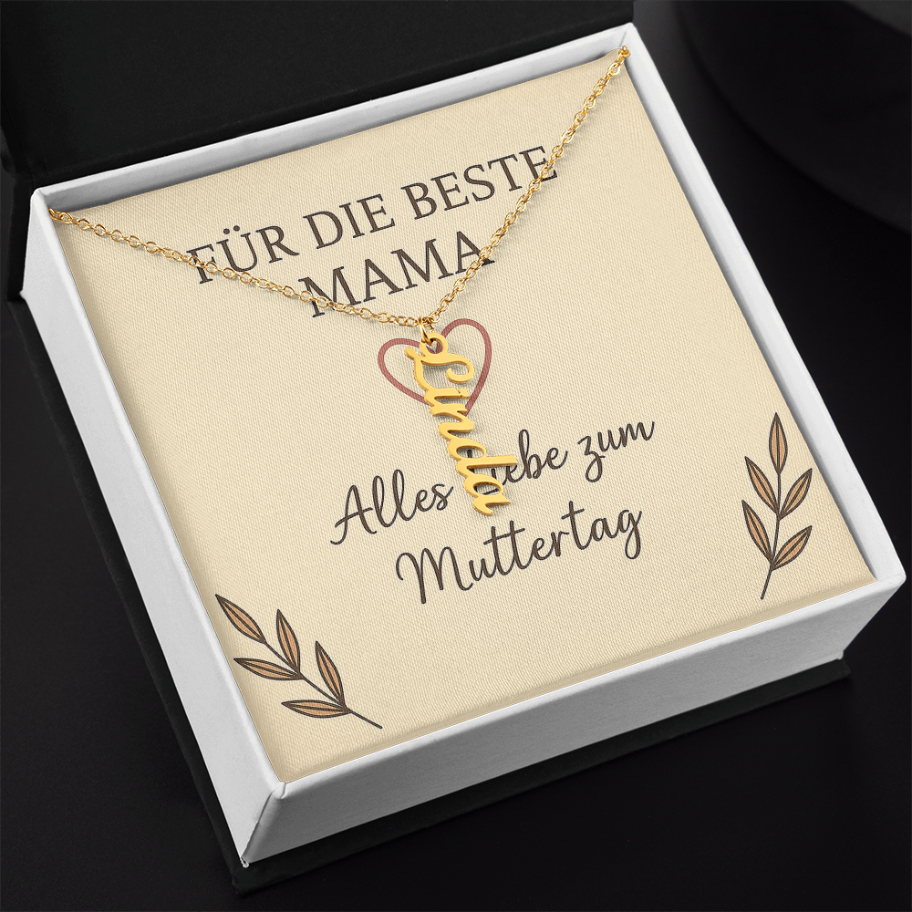 Namenskette vertikal inkl. Karte "Muttertag" - Variante 1