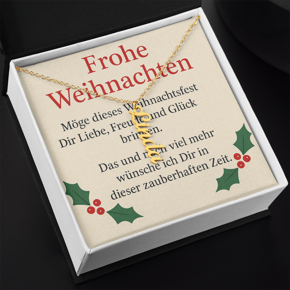 Namenskette vertikal inkl. Karte "Weihnachten" - Variante 5