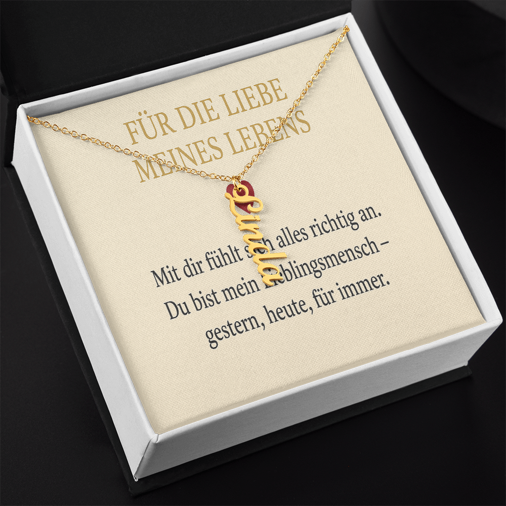 Namenskette vertikal inkl. Karte "Liebe" - Variante 1