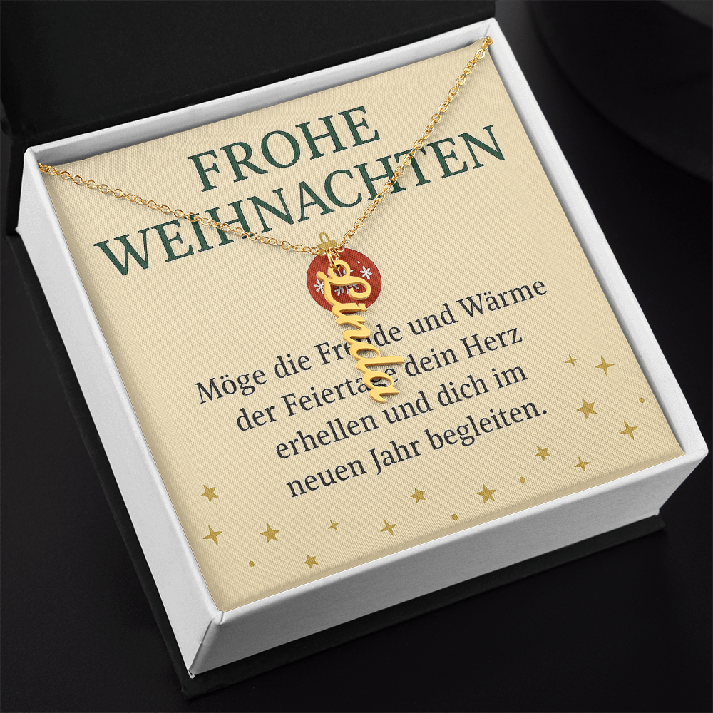 Namenskette vertikal inkl. Karte "Weihnachten" - Variante 1
