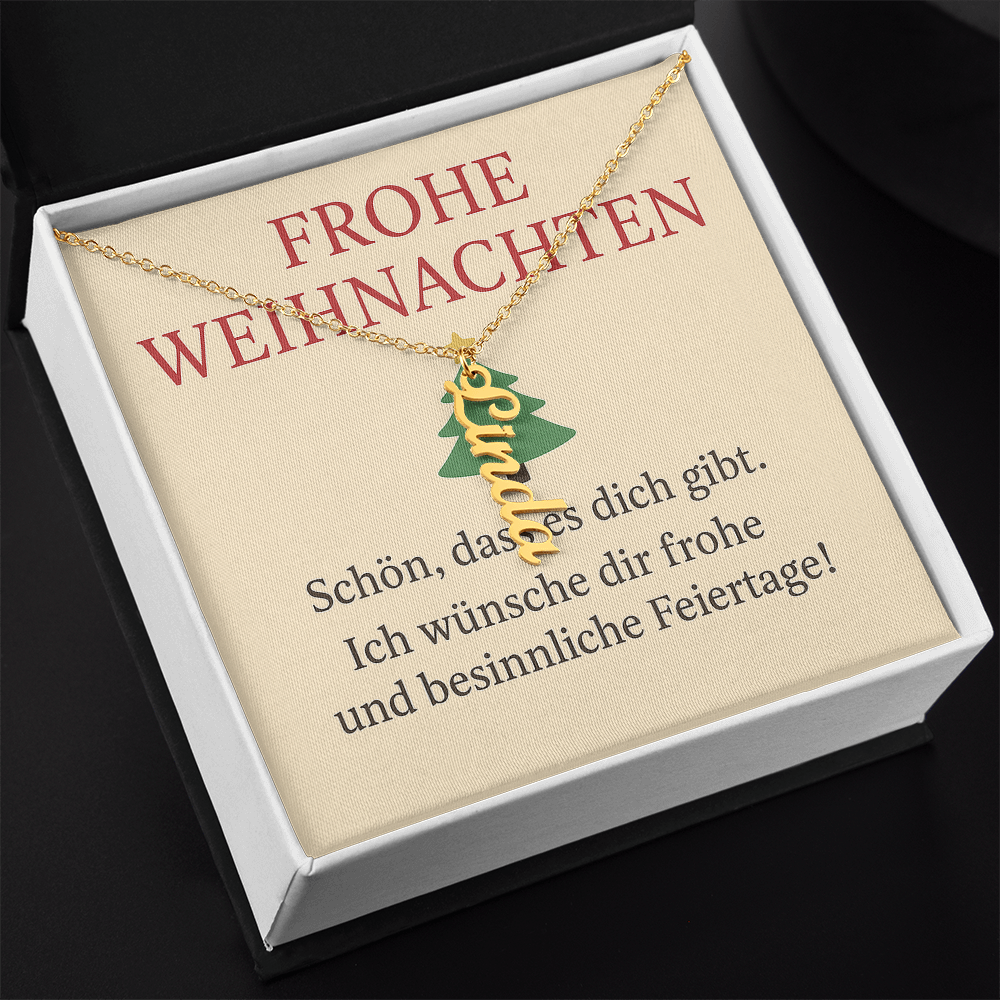 Namenskette vertikal inkl. Karte "Weihnachten" - Variante 6