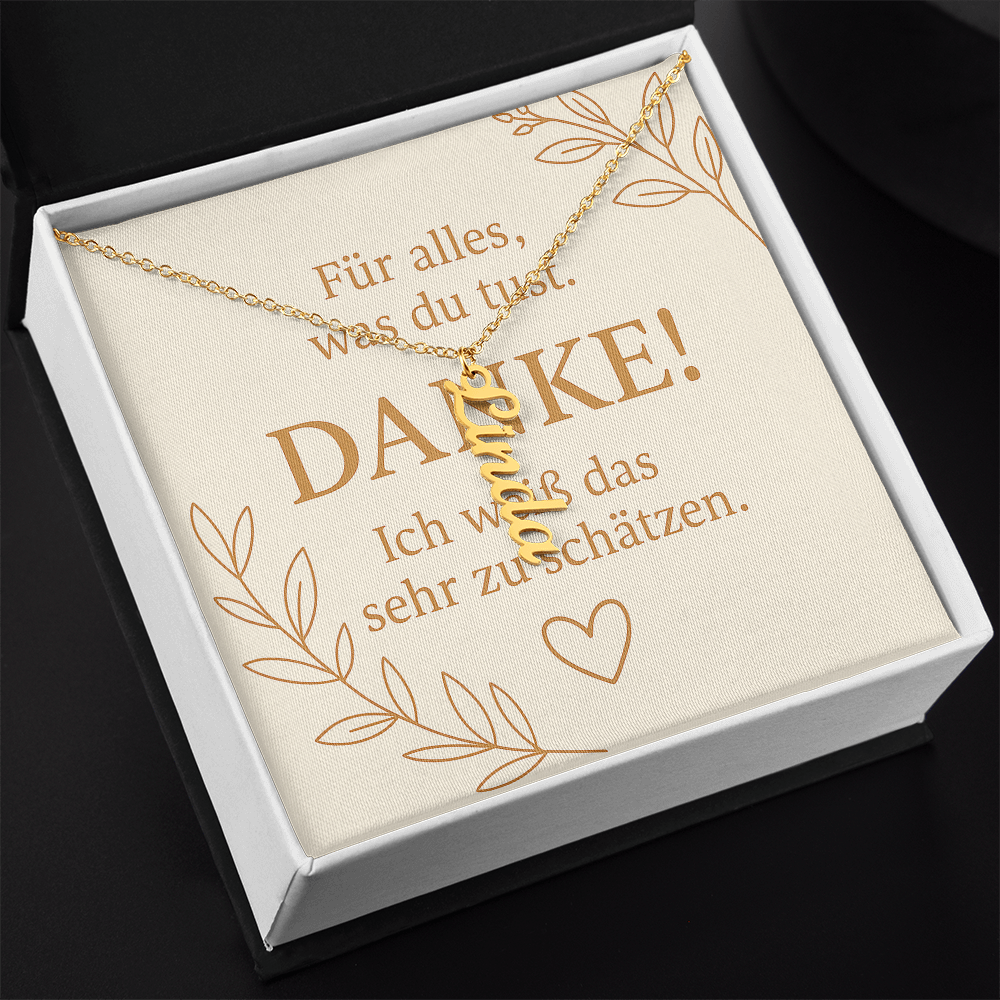 Namenskette vertikal inkl. Karte "Dankeskarte" - Variante 3