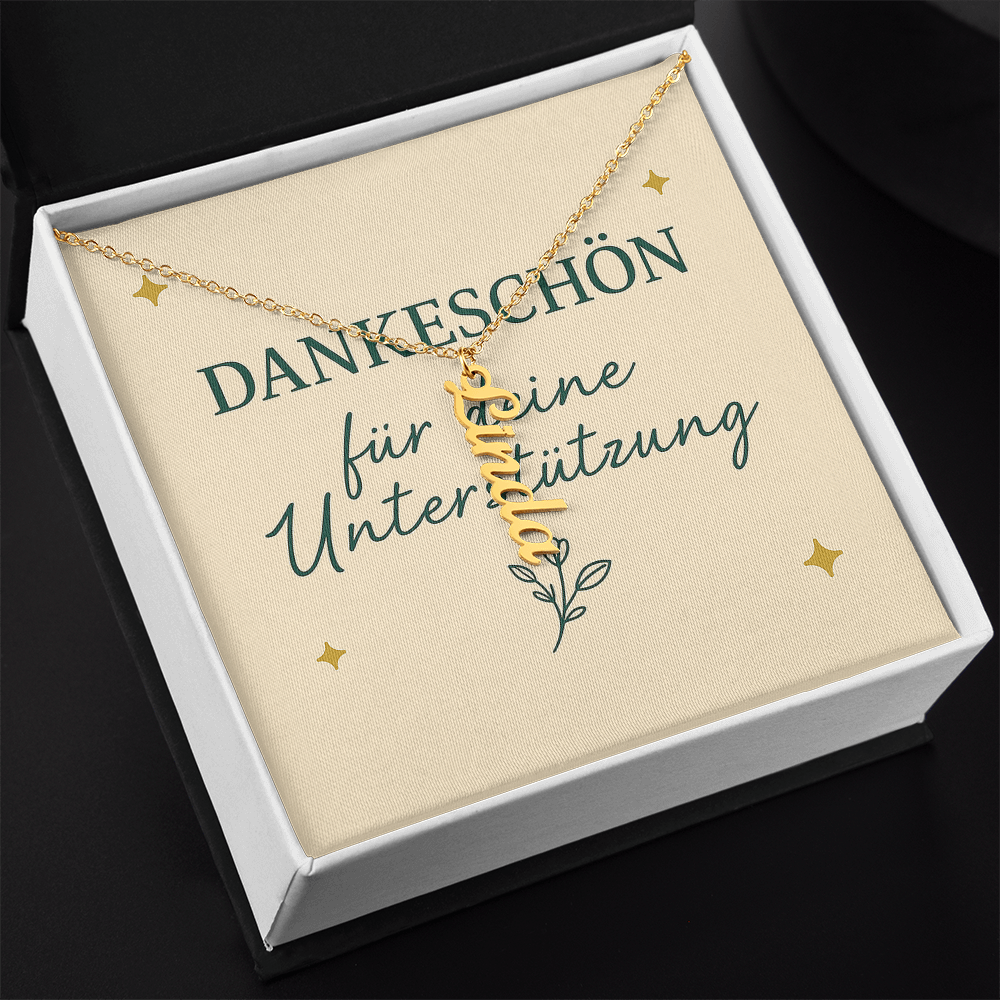 Namenskette vertikal inkl. Karte "Dankeskarte" - Variante 4