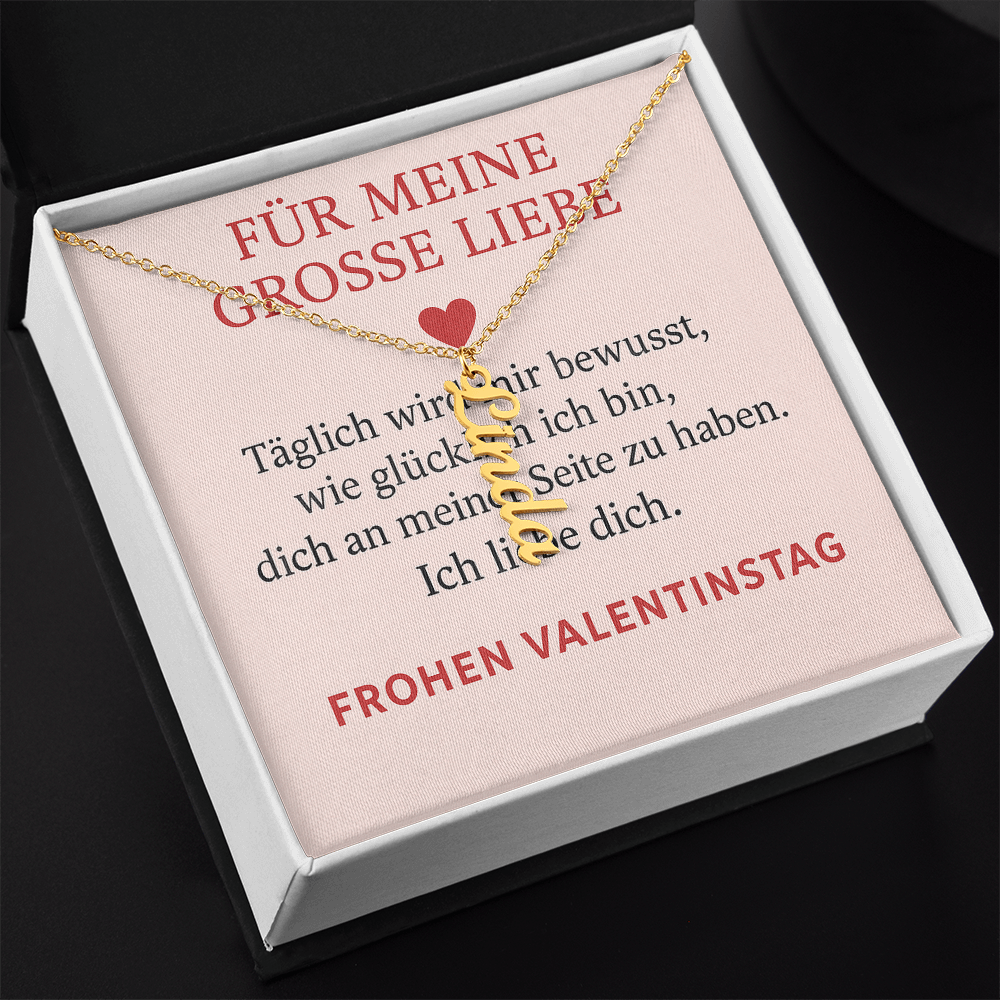 Namenskette vertikal inkl. Karte "Valentinstag" - Variante 4