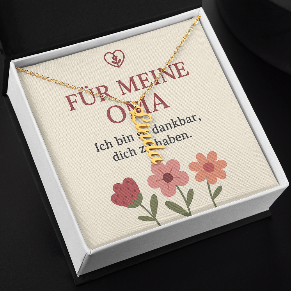 Namenskette vertikal inkl. Karte "Oma" - Variante 1