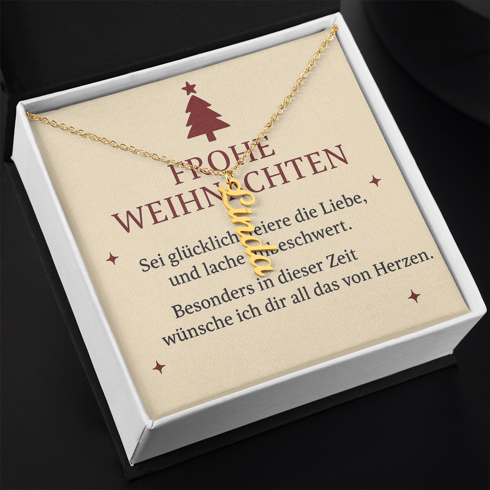 Namenskette vertikal inkl. Karte "Weihnachten" - Variante 4