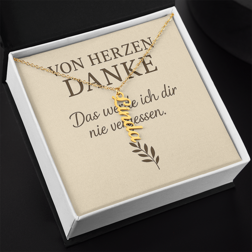 Namenskette vertikal inkl. Karte "Dankeskarte" - Variante 2