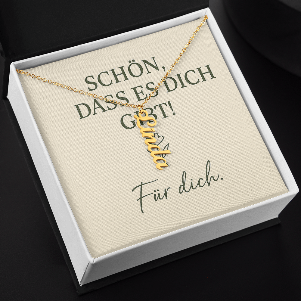 Namenskette vertikal inkl. Karte "Freundschaft" - Variante 2