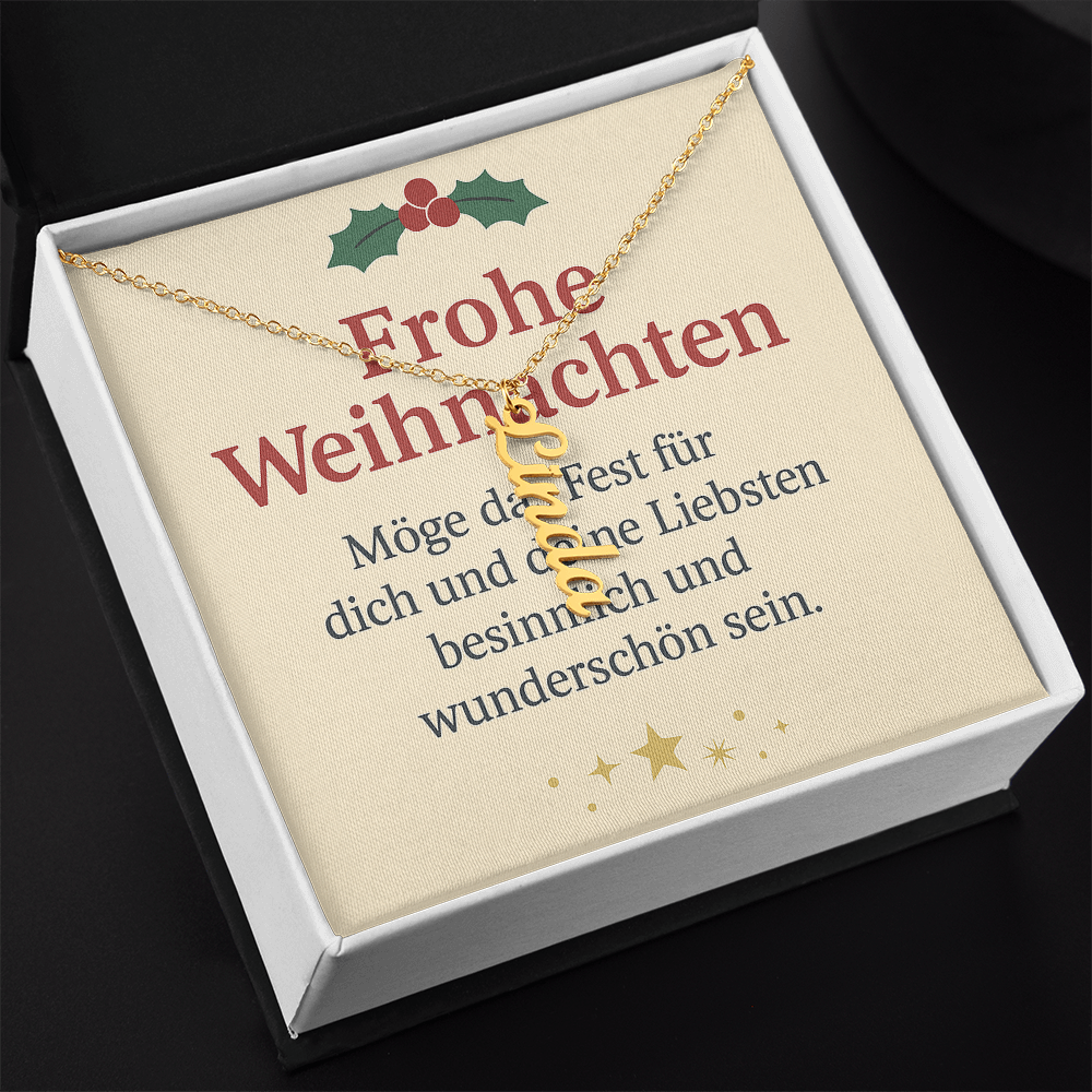 Namenskette vertikal inkl. Karte "Weihnachten" - Variante 2