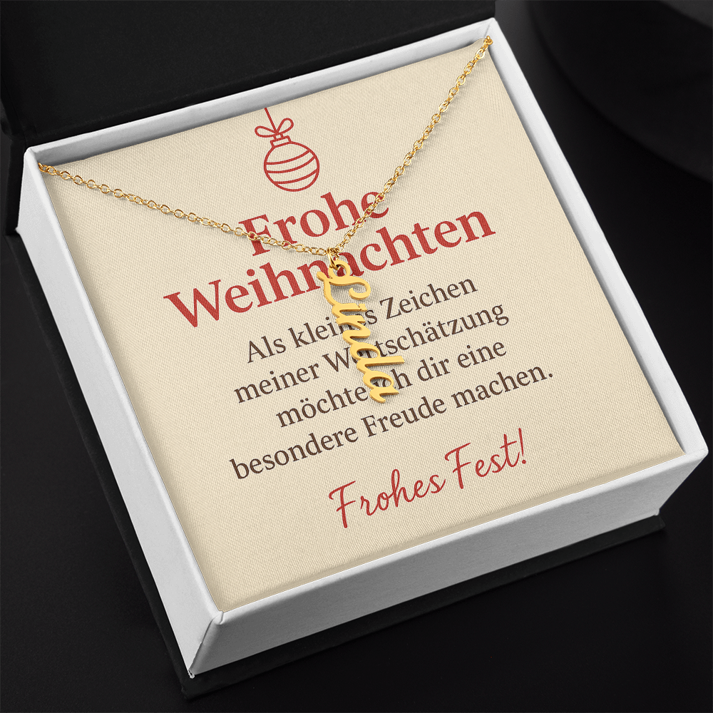 Namenskette vertikal inkl. Karte "Weihnachten" - Variante 3