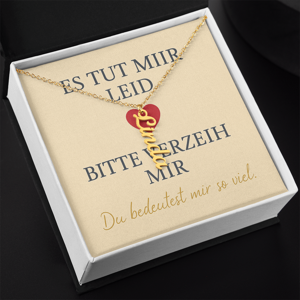 Namenskette vertikal inkl. Karte "Entschuldigung" - Variante 3