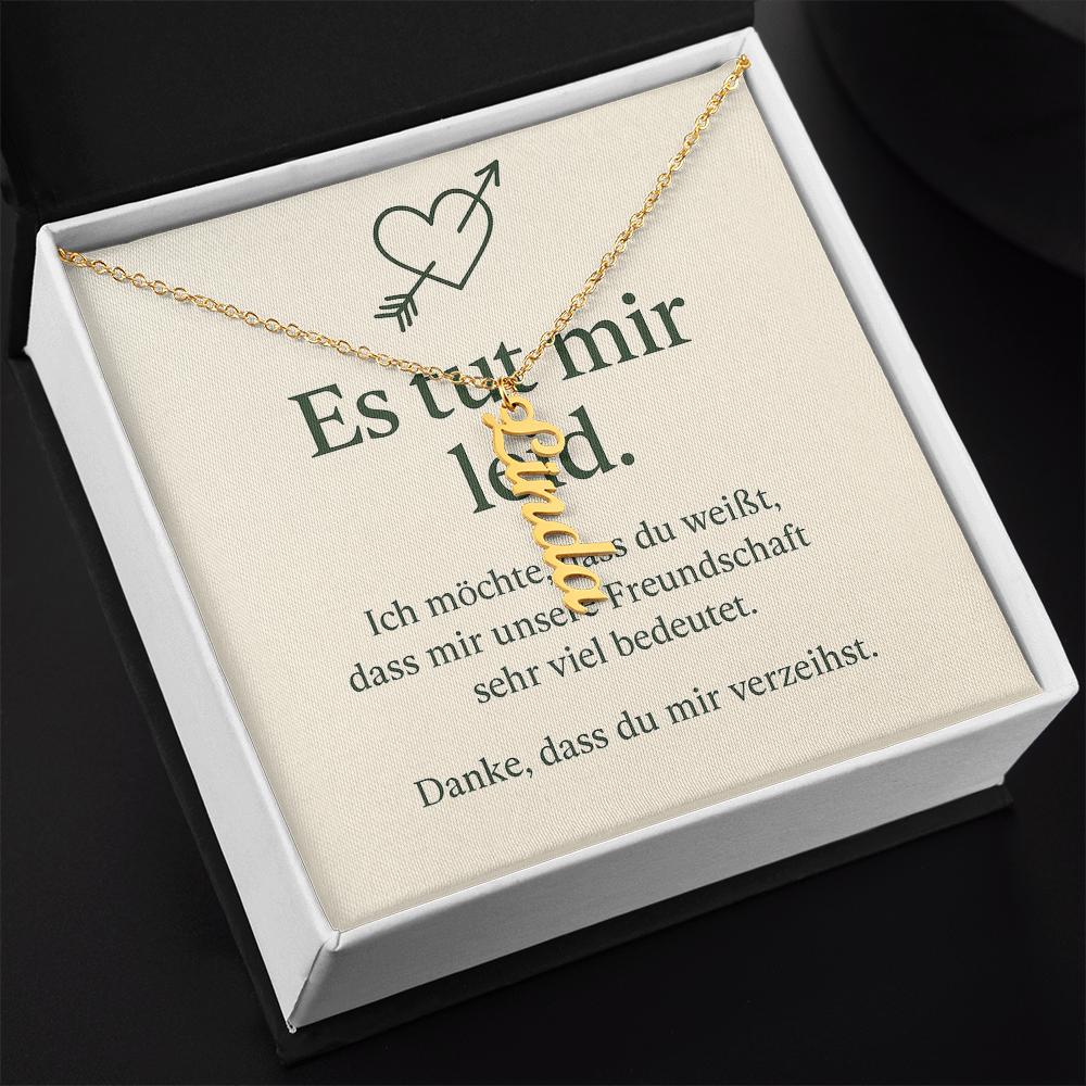 Namenskette vertikal inkl. Karte "Entschuldigung" - Variante 1