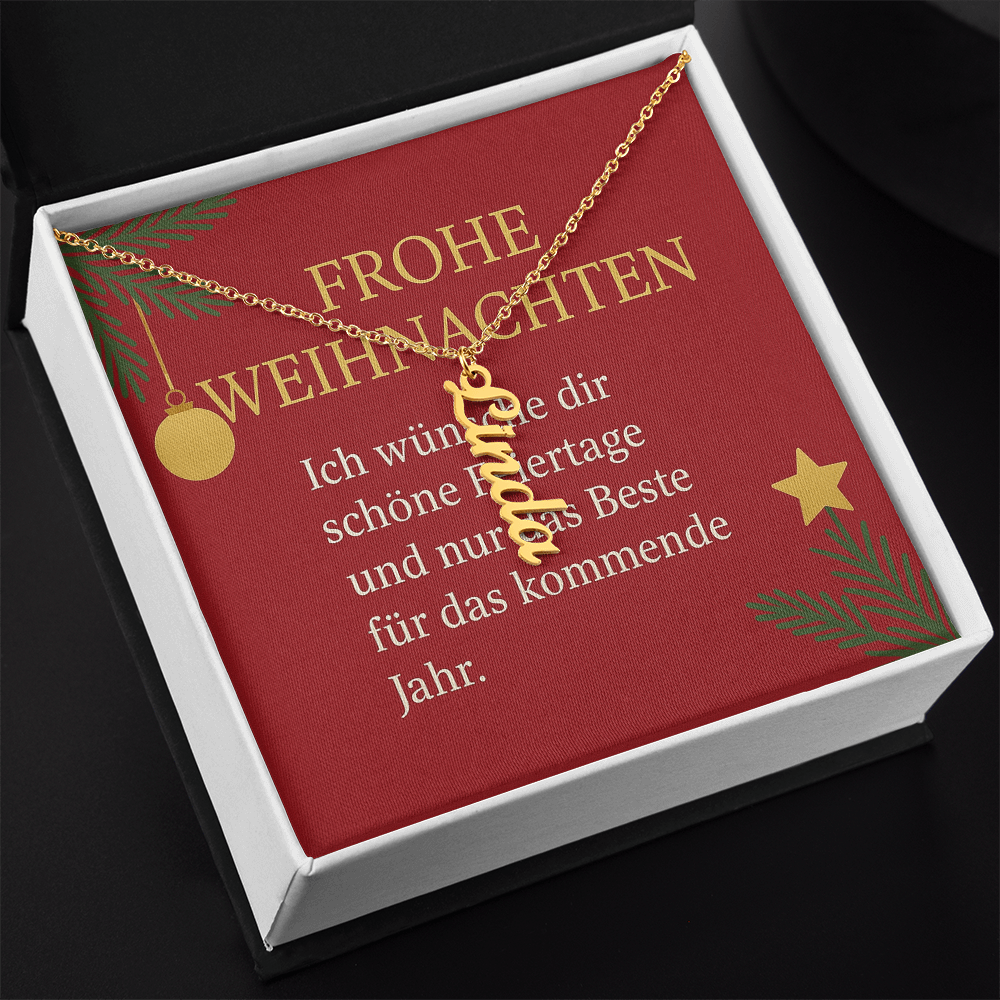 Namenskette vertikal inkl. Karte "Weihnachten" - Variante 7