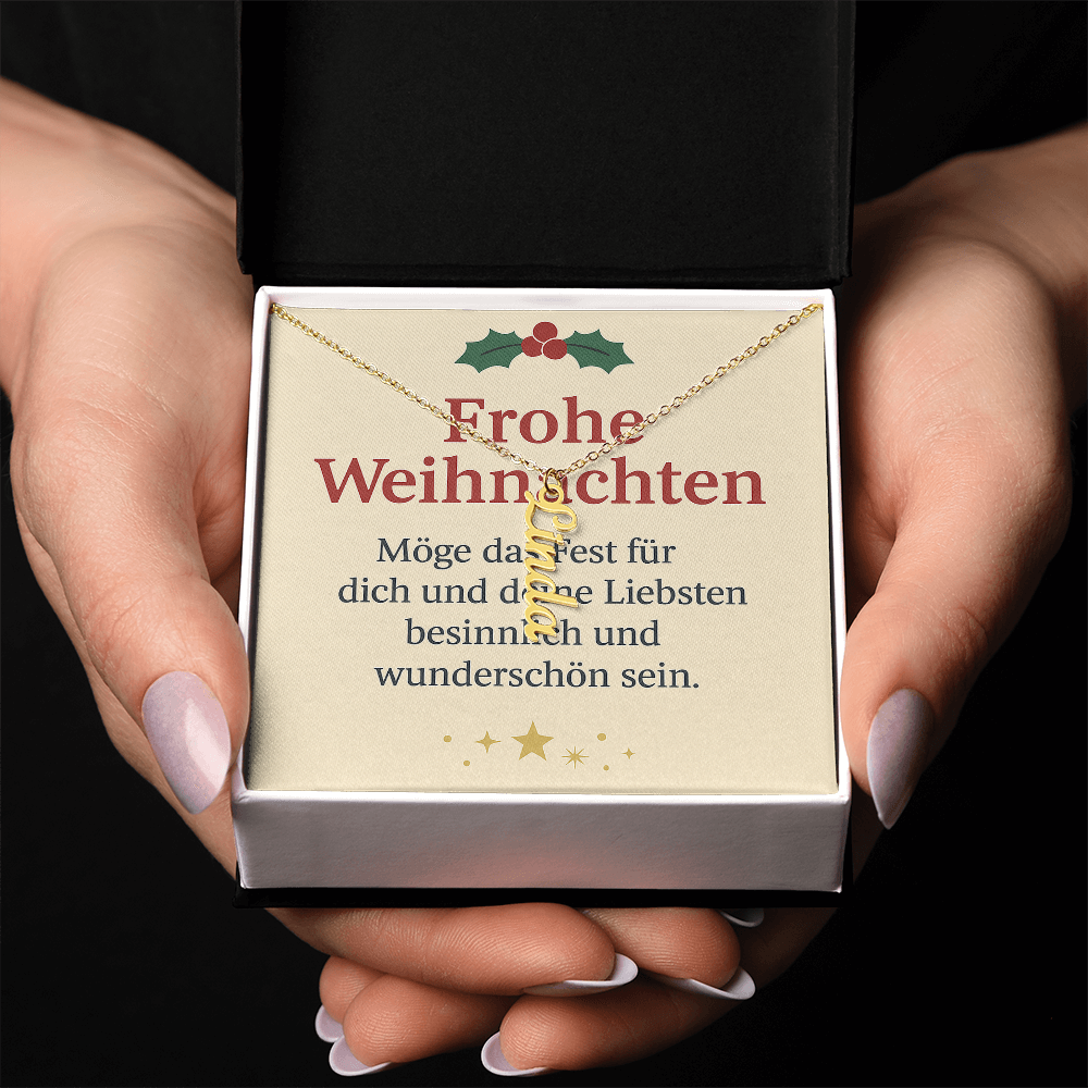 Namenskette vertikal inkl. Karte "Weihnachten" - Variante 2