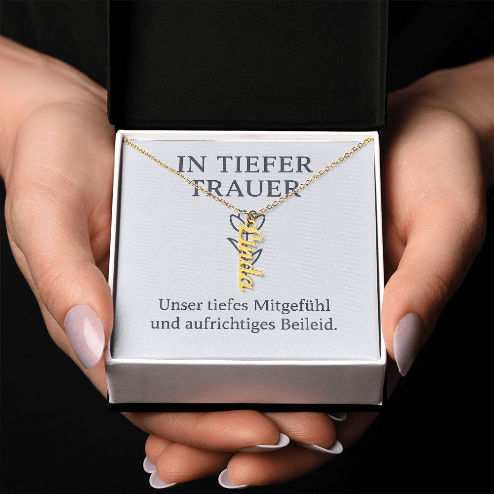 Namenskette vertikal inkl. Karte "Trauer" - Variante 1